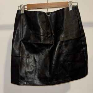 Black leather skirt